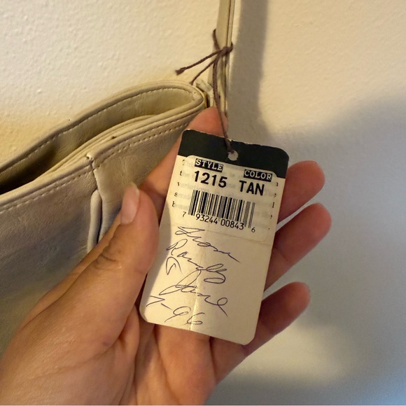 Vintage Austin Designs Leather Cream Crossbody Shoulder Bag - Neutral Purse - Picture 5 of 10